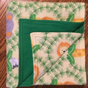 Lions, Zebras, Elephants and Giraffes Baby/Toddler Flannel Blanket