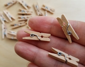 The tiniest little clothespin | natural wood clothes peg pins supply findings for your itty bitty crafting needs