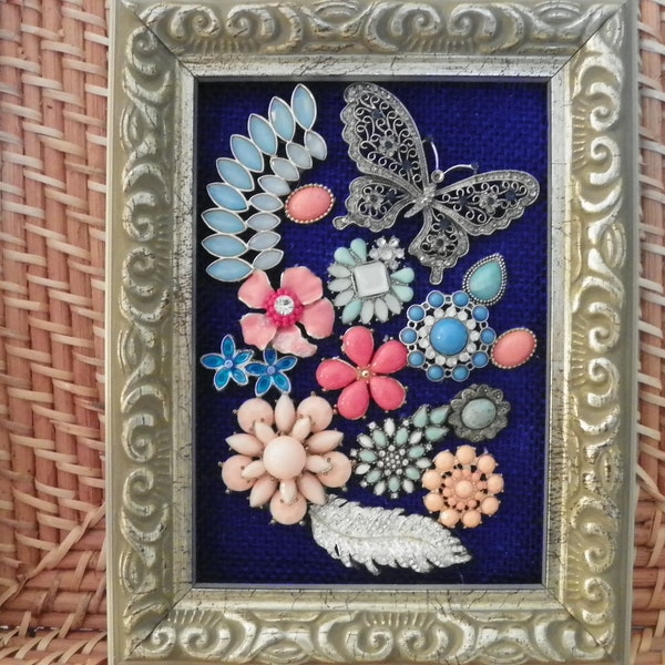 Framed Jewelry Art Etsy