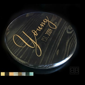 Custom gift personalized lazy susan 14, 18 or 24 with choice of stain and paint colors Black