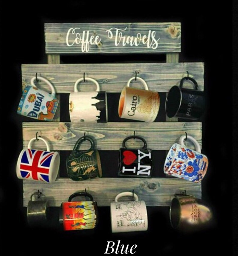 Tea Cup Rack Farmhouse Coffee Mug Wall Rack Tea Cup Display 12 Cup Wall ...