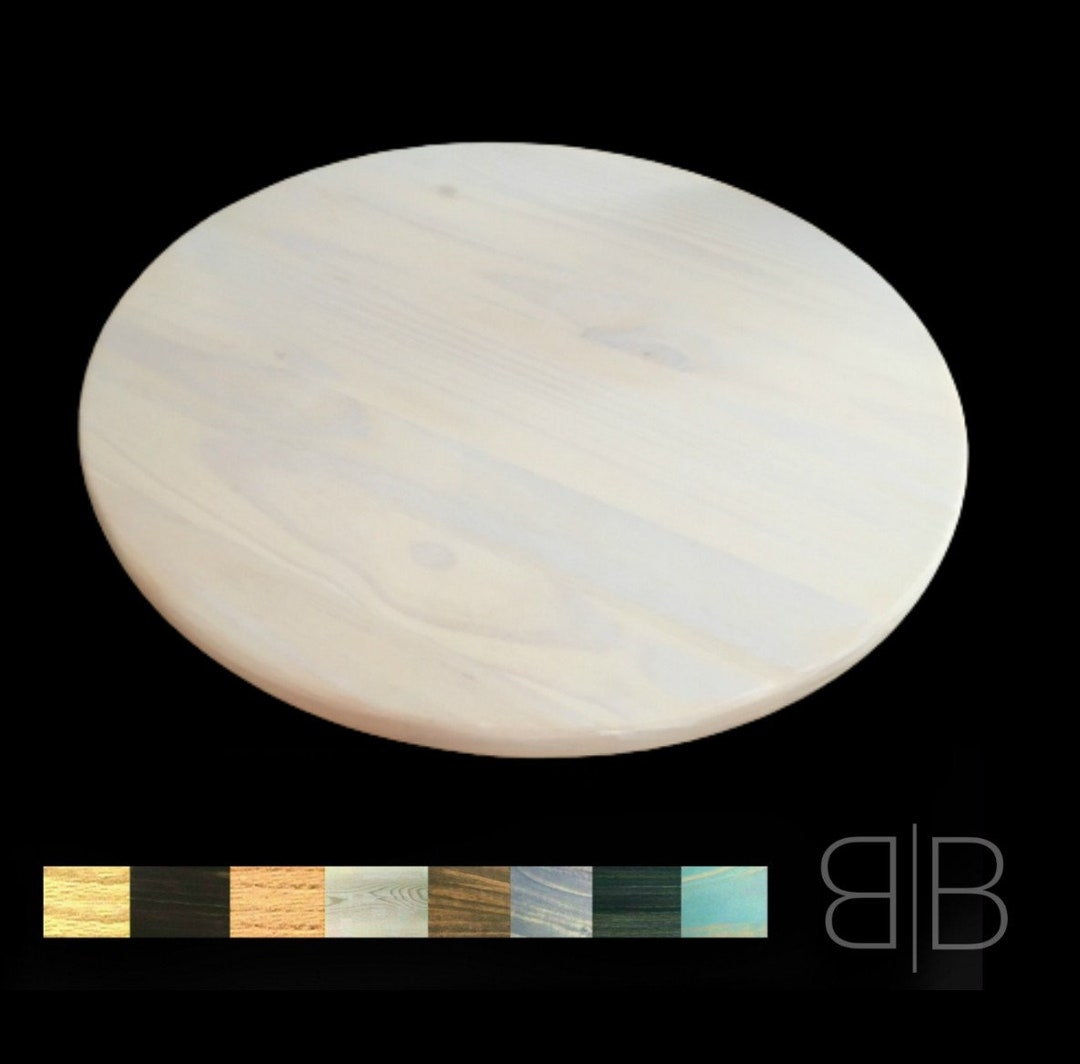 Farmhouse Style Whitewash Lazy Susan Turntable Country White Kitchen