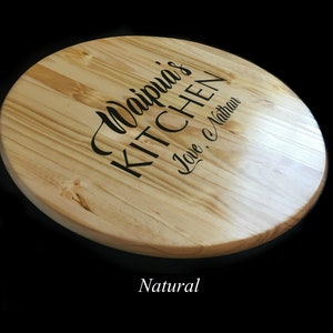 Custom gift personalized lazy susan 14, 18 or 24 with choice of stain and paint colors Natural