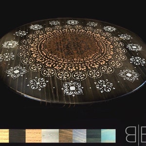 Custom painted lazy susan turntable or tray Large round tray painted mandala Bohemian table centerpiece Boho decor