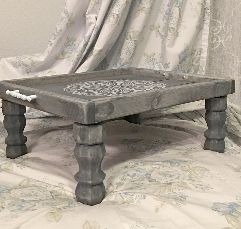 Dinner tray with legs / Breakfast in bed tray /Farmhouse style Etsy