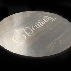 Custom gift personalized lazy susan 14, 18 or 24 with choice of stain and paint colors Gray