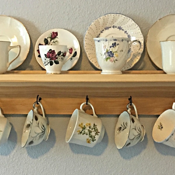 Tea cup display Mug rack Tea cup holder Cup rack Coffee cup rack Coffee cup wall rack coffee mug wall rack coffee mug rack Coffee mug shelf