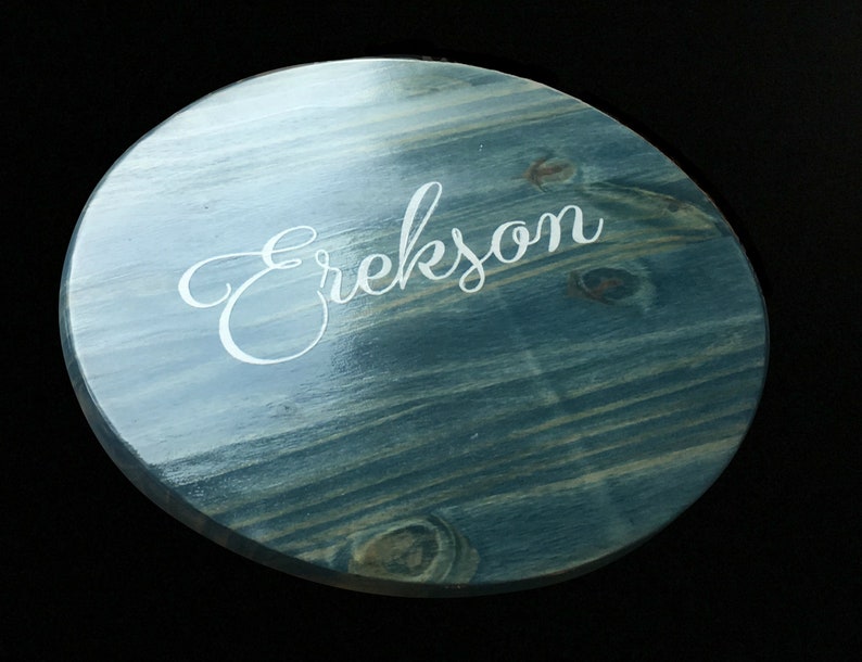 Custom gift personalized lazy susan 14, 18 or 24 with choice of stain and paint colors Blue