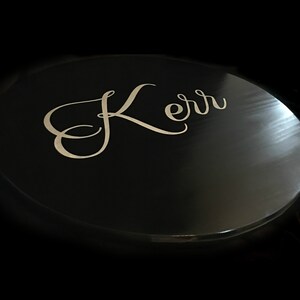 Custom gift personalized lazy susan 14, 18 or 24 with choice of stain and paint colors Black Gloss