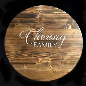 Custom gift personalized lazy susan 14, 18 or 24 with choice of stain and paint colors Light Jacobean