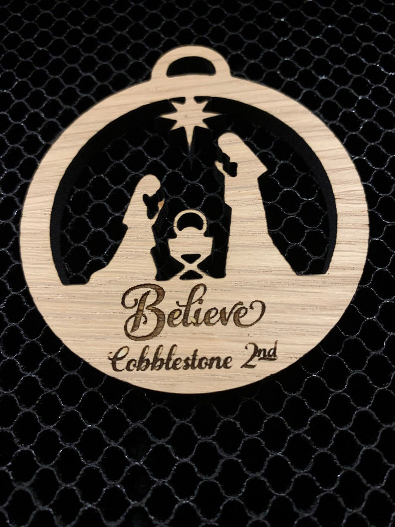 Download Round Nativity Single Layer Ornament SVG Laser Cut File | Etsy