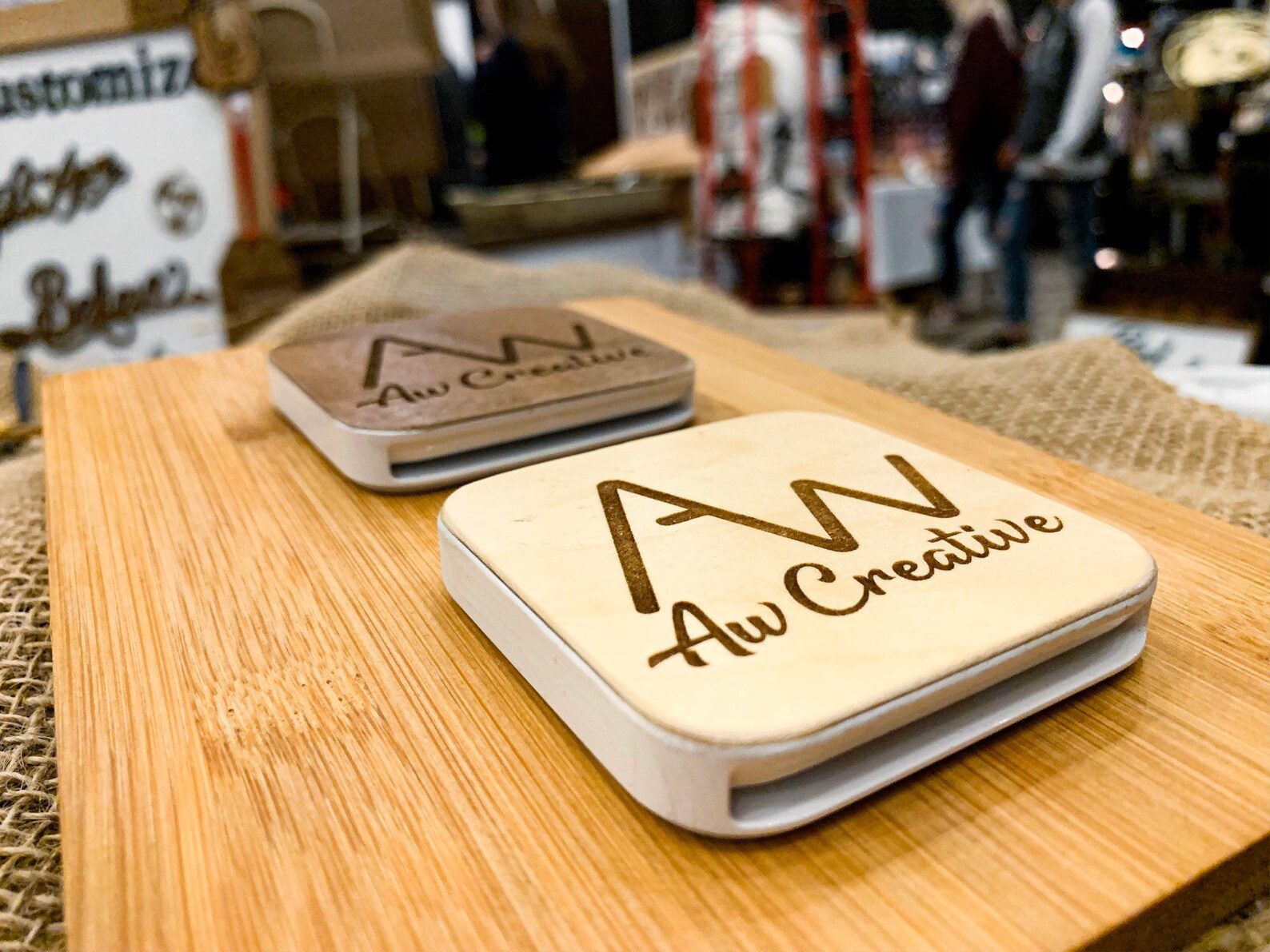Square Reader Logo Engraved on Wood Veneer for Custom Custom | Etsy