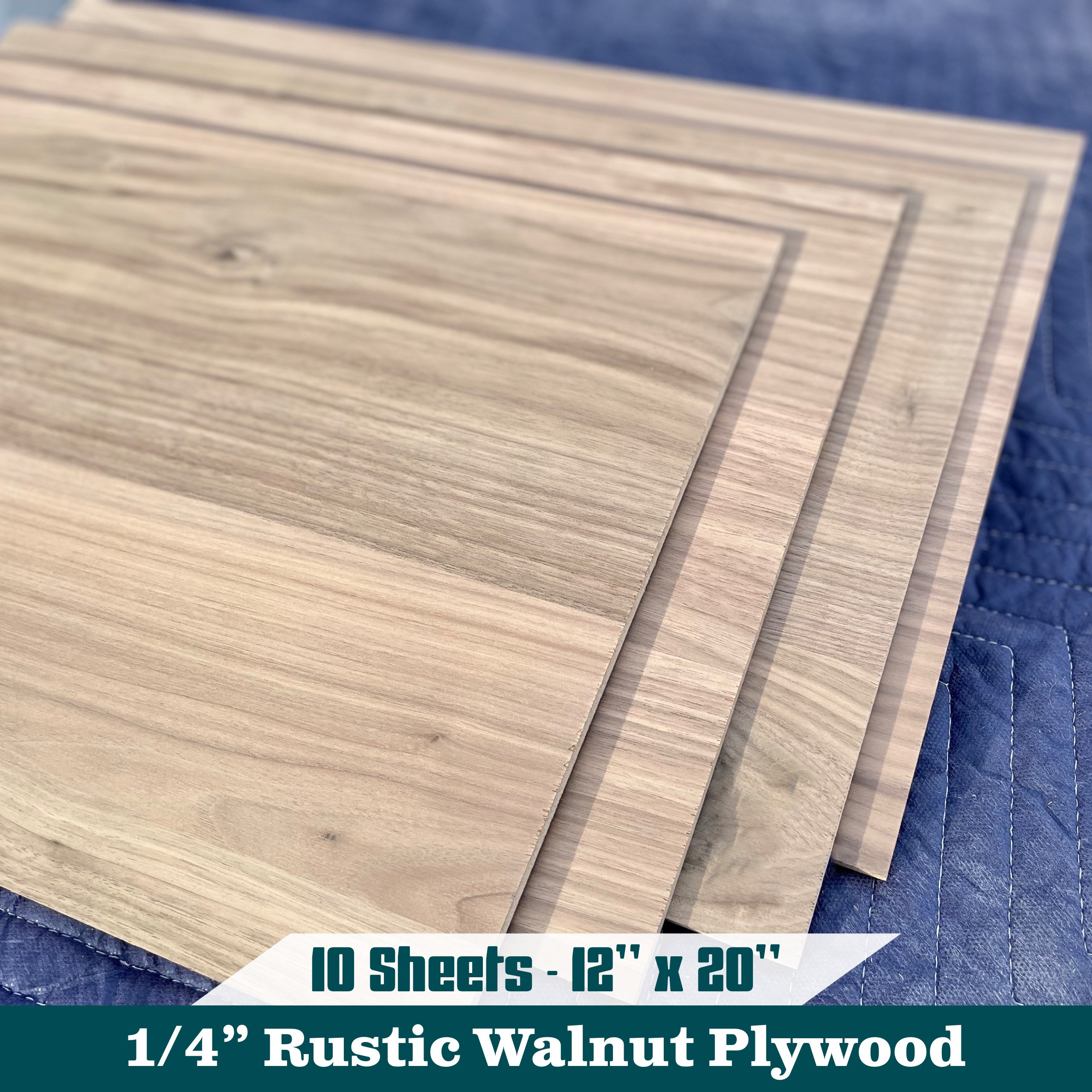 6PCS Wood Veneer Sheet Walnut Plywood Sheets, 16.5 x 11.8 Inch Walnut Wood  3MM/1/8Inch Thin Unfinished Wood Veneer Sheet for Laser Cutting, Painting