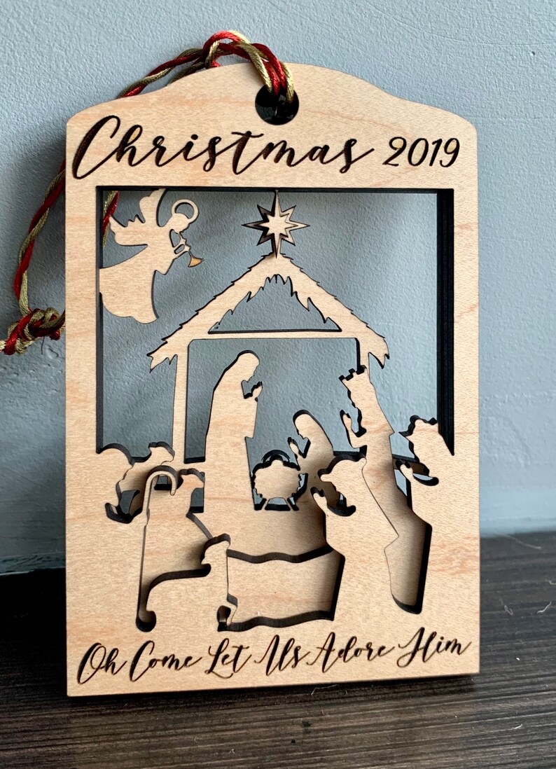 3 Layer Nativity Ornament Laser Cut File Etsy