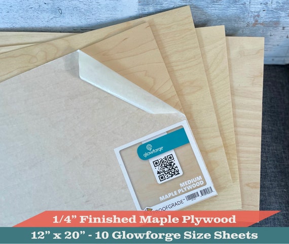 1 4 Finished Maple Plywood 6mm 10 Pack Glowforge Laser Etsy