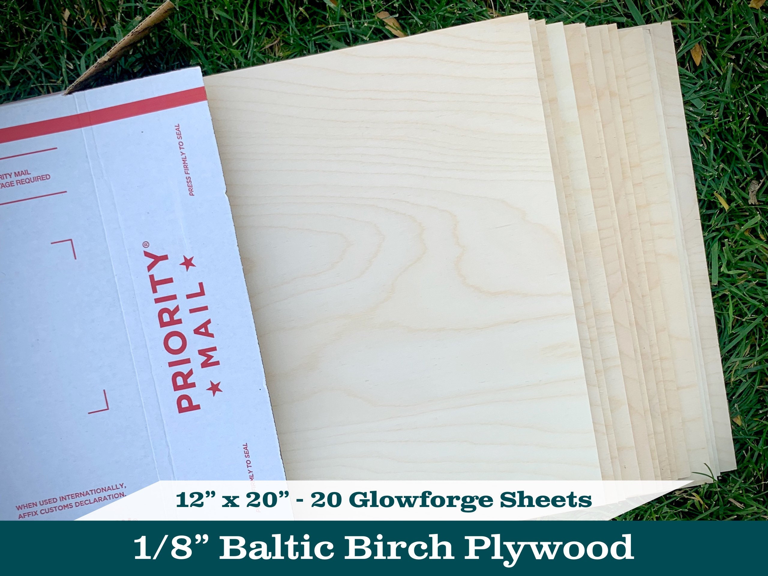 1/8” inch (3mm) Baltic Birch Plywood b/bb grade glowforge laser 20 she