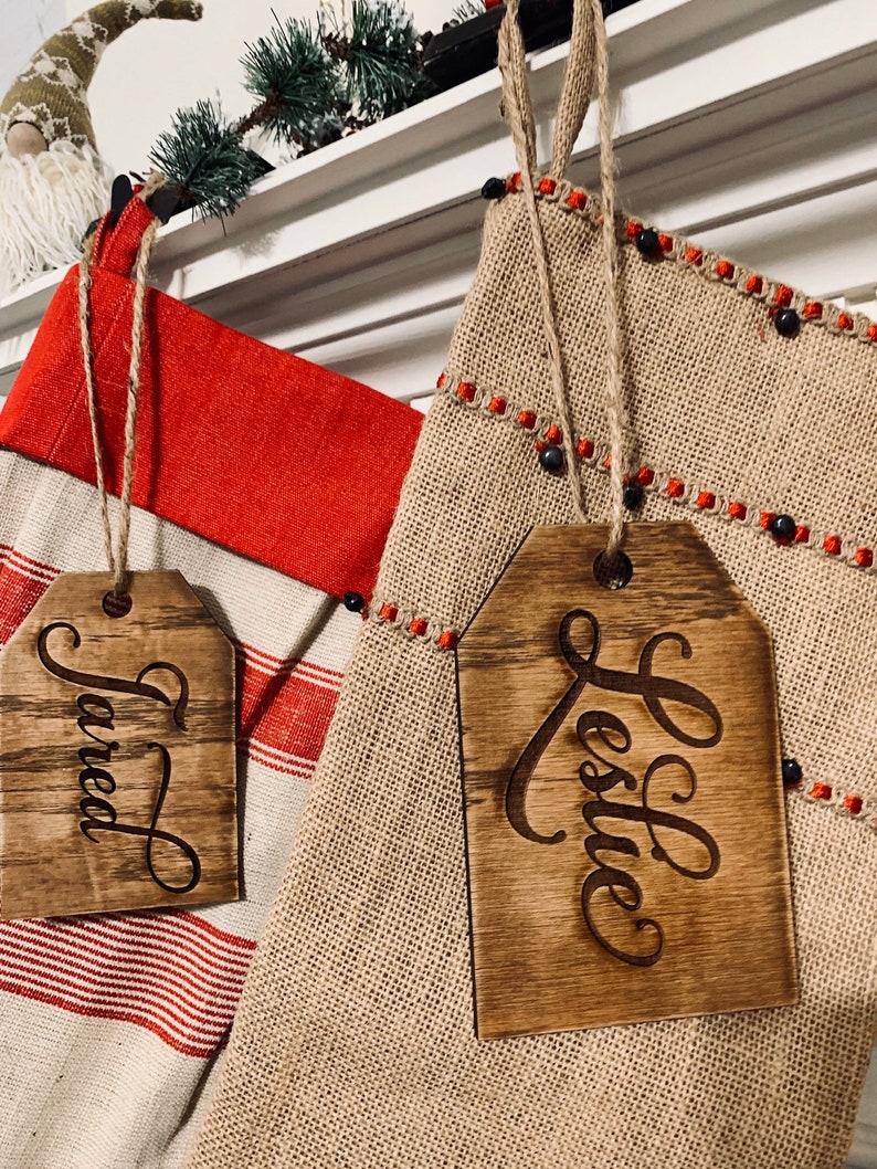 wooden name tags for stockings wooden name tags for stockings