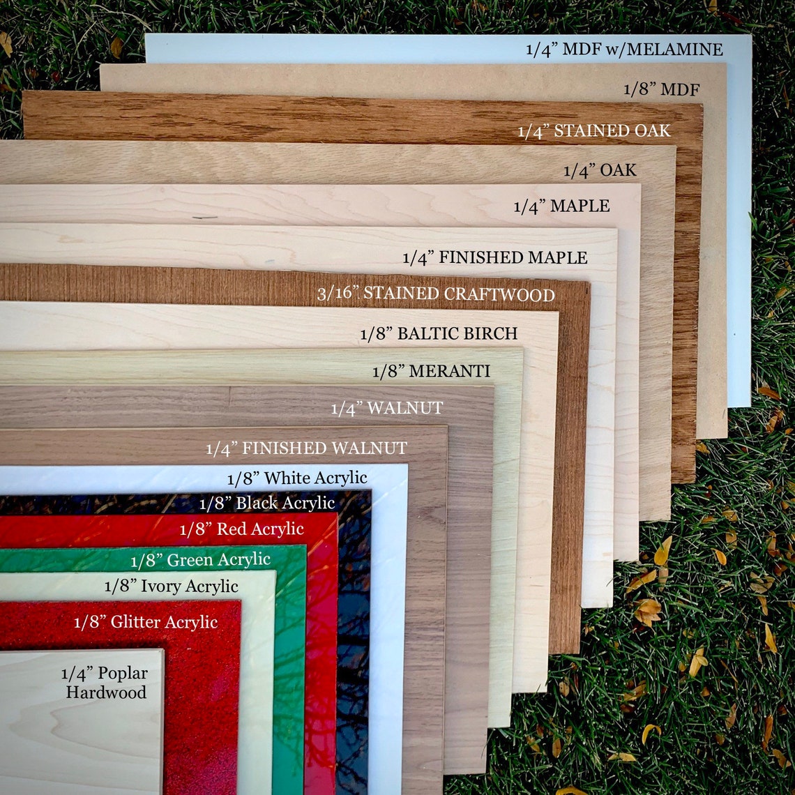 Materials Acrylic and Plywood Sheets for Laser Etsy