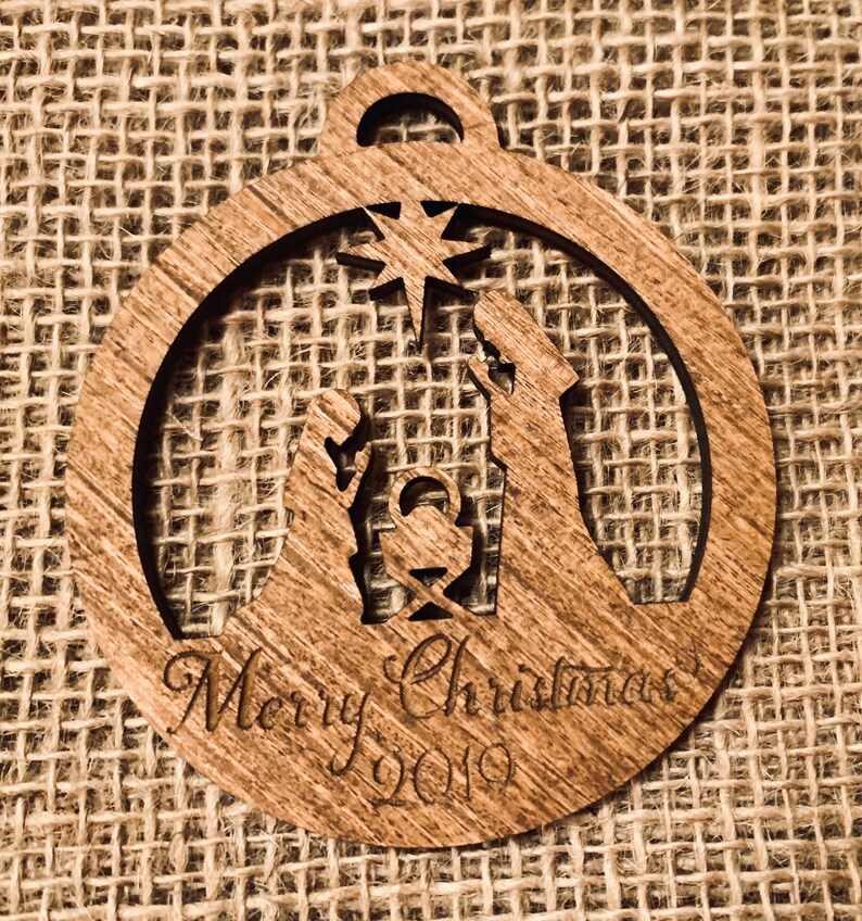 Download Nativity Christmas Bundle Wood Round SVG File