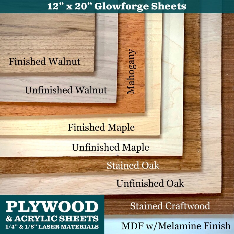 Finished Plywood & Acrylic Sheets for Laser Cutting Etsy