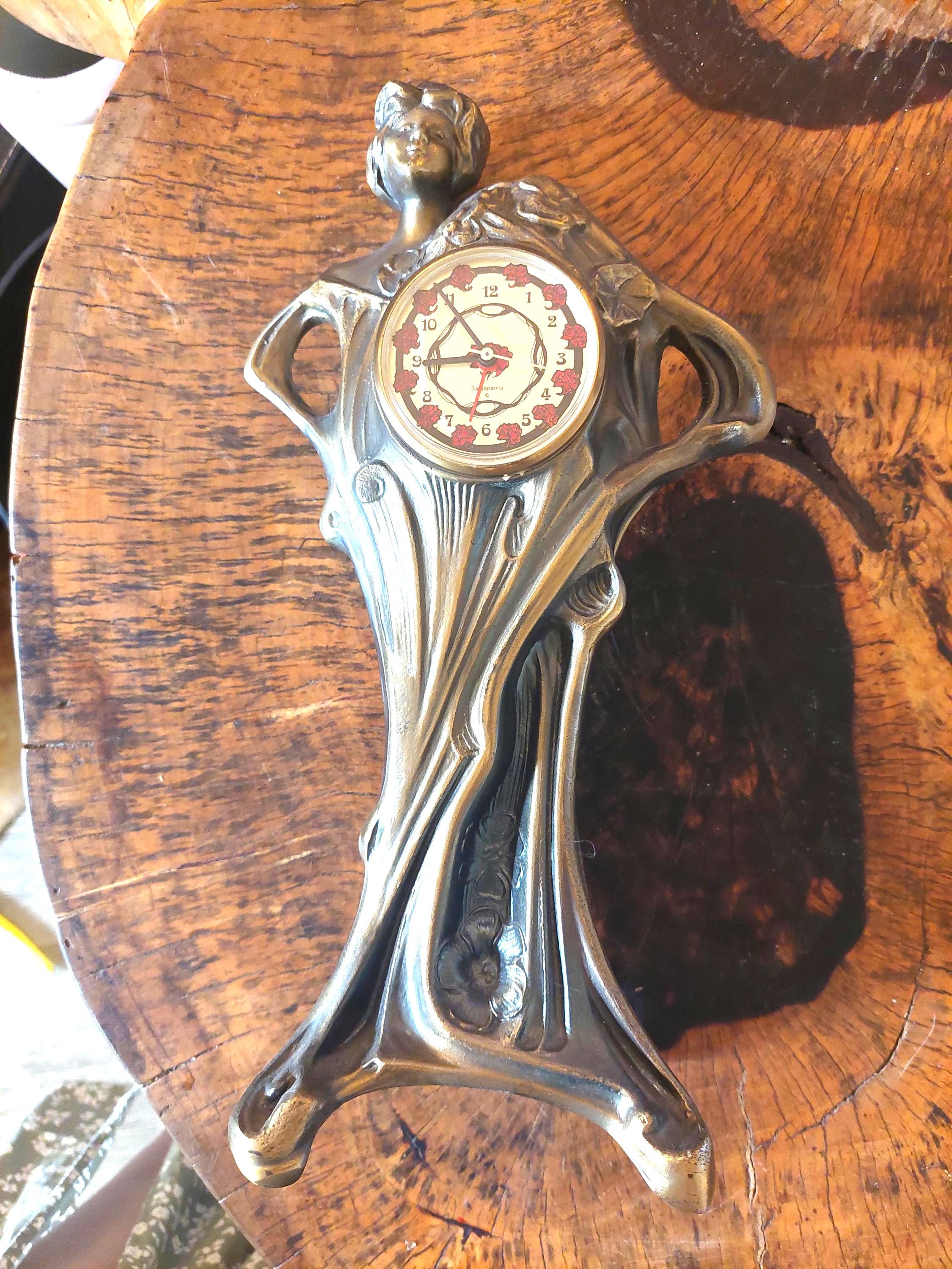 Art Nouveau Style】真鍮製 置き時計 アールヌーヴォー