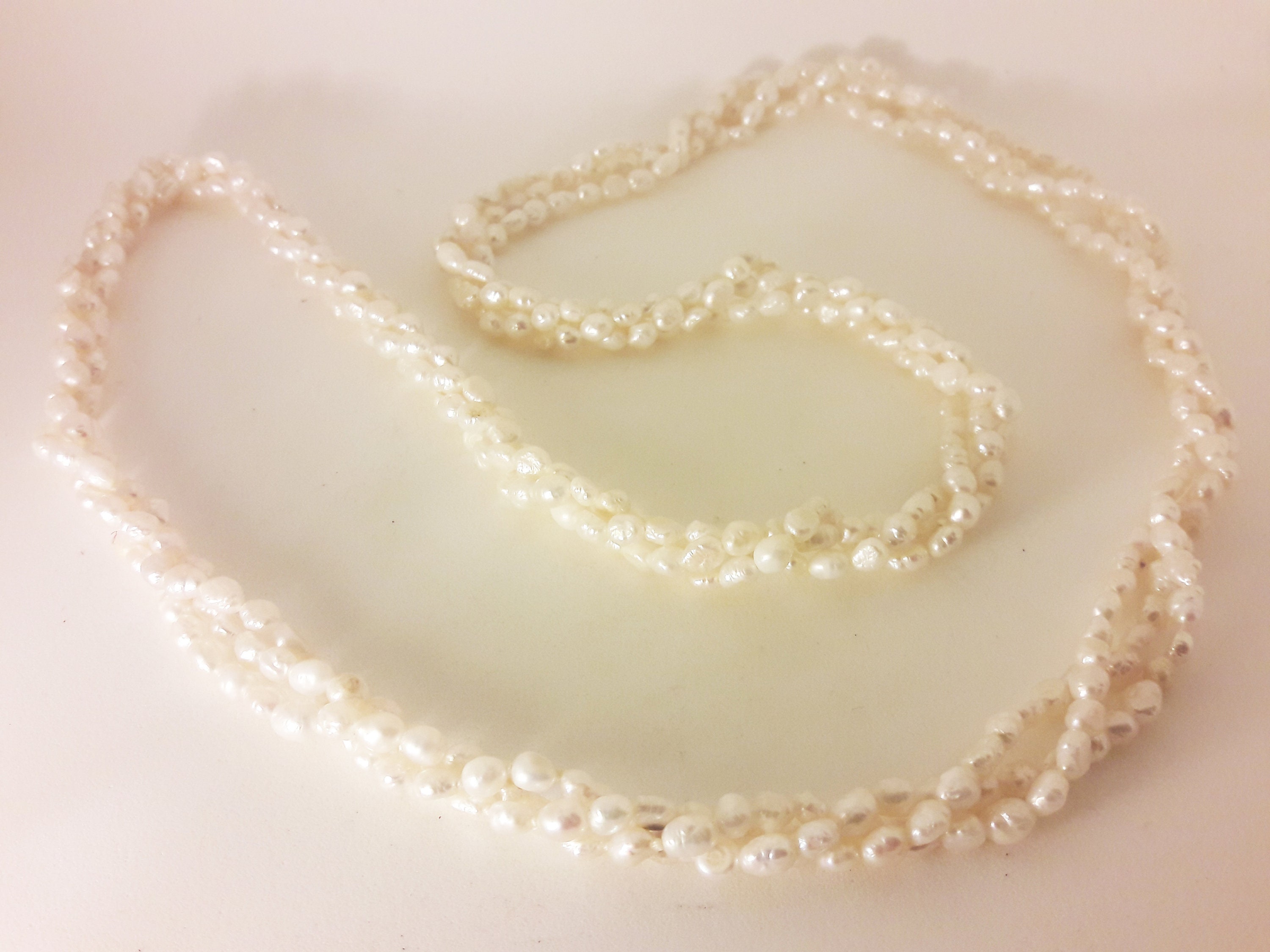 I'M HOI - Triple Strand Freshwater Seed Pearl Necklace