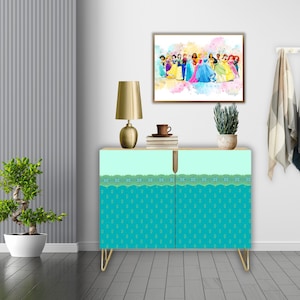 Jasmine Inspired Wooden Storage Cabinet, Aladdin Theme Accent Furniture, Fairytale Sideboard, Disney Style Jasmine Credenza-Buffet Storage