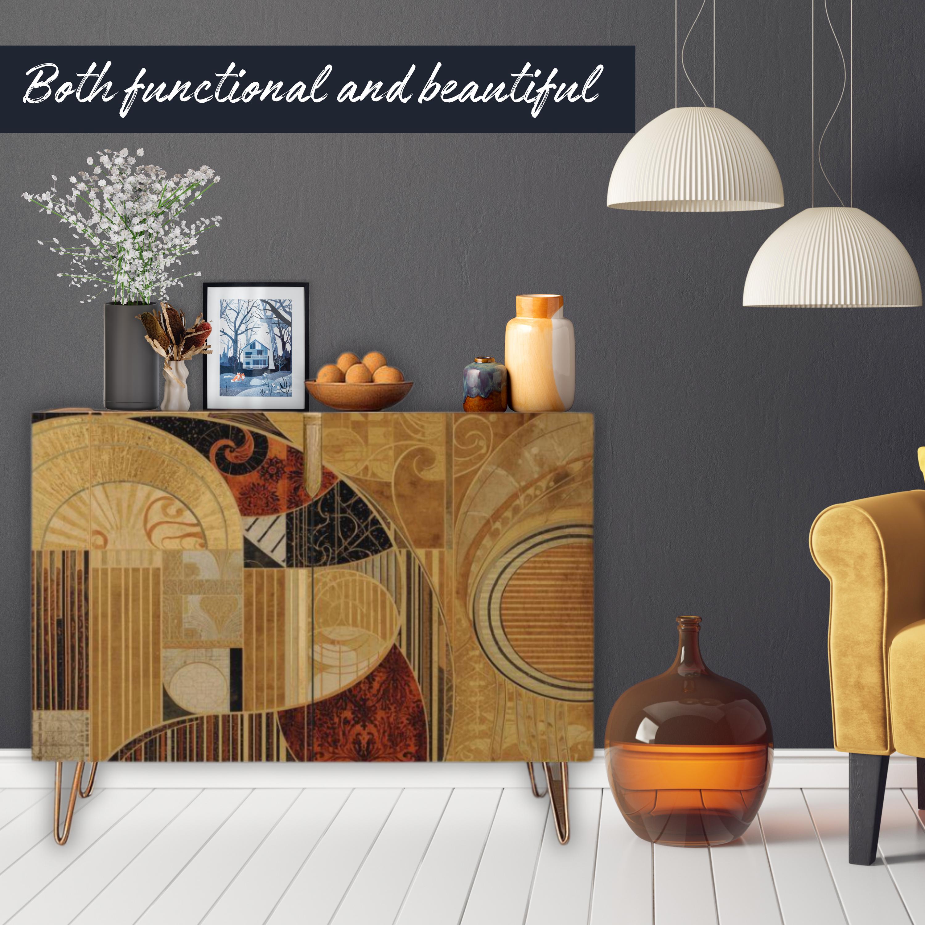 Modern Abstract Wooden Storage Cabinet, Contemporary Accent Furniture ...