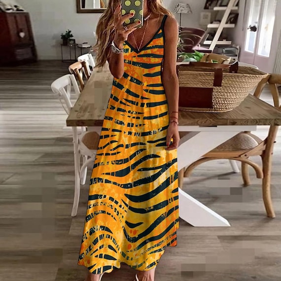 knee length dresses for ladies Roxy Tiger Maxi Dress in Brown | Dresses