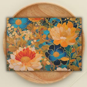 Bold Floral Tempered Glass Cutting Board Floral Kitchen Accessories Charcuterie Board Wedding Gift Holiday Gift Hostess Gift Gift for Her