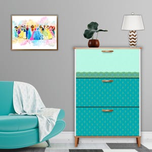 Jasmine Inspired Shoe Storage Cabinet Princess Space Saving Shoe Organizer Disney Princess Theme Accent Furniture, Aladdin Theme Home Décor