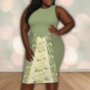 Tiana Inspired Women&#39;s Plus Size Sleeveless Dress, Disney Theme Dress, The Princess & the Frog Halloween Costume, Full Figure Tiana Dress