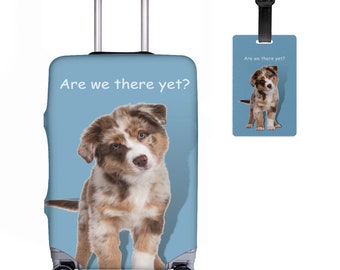 Australian Shepherd Puppy Gepäckabdeckung & Anhänger Set (1)