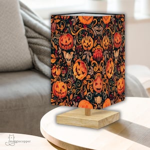 Jack-O-Lantern Lamp, Abstract Halloween Accent Lighting (LED Remote Included)