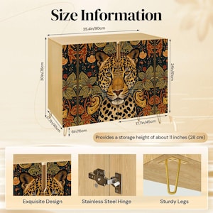 Leopard Alcohol Box Leopard Art Wooden Storage Cabinet, Wildlife Accent Furniture, Modern ...