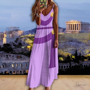 Megara Inspired Women&#39;s Maxi Dress, Ladies Hercules Dress Up Gown, Cosplay, Halloween Megara Costume Dress for Disney Trip-Cruise