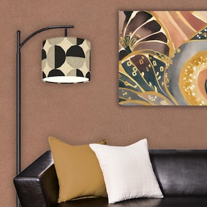 Modern Arc Floor Lamp Geometric Standing Lamp Home Lighting Living Room Lighting Mod Décor Floor Lamp with Remote (Made in USA)