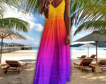 bright colored beach dresses Rainbow Bliss Dress MULTI / S