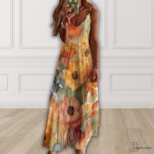 orange garden party dress smock maxi dress Affectionate Feeling Floral Smocked Maxi Dress in Orange