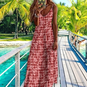 Red Gingham Dress Maxi - Etsy