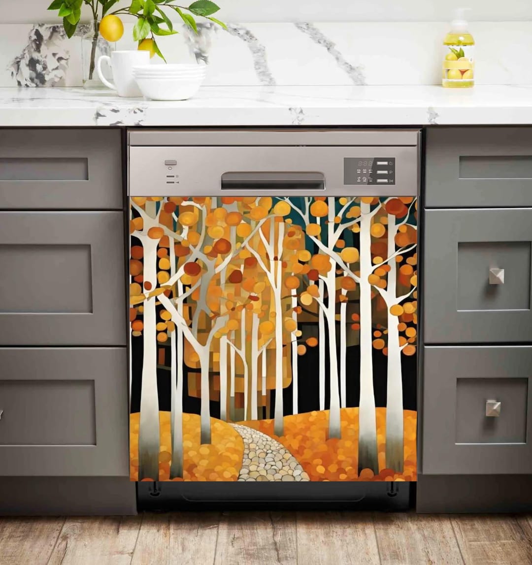 Fall Dishwasher Magnet Cover Autumn Tree Path Kitchen Décor Fall Home ...