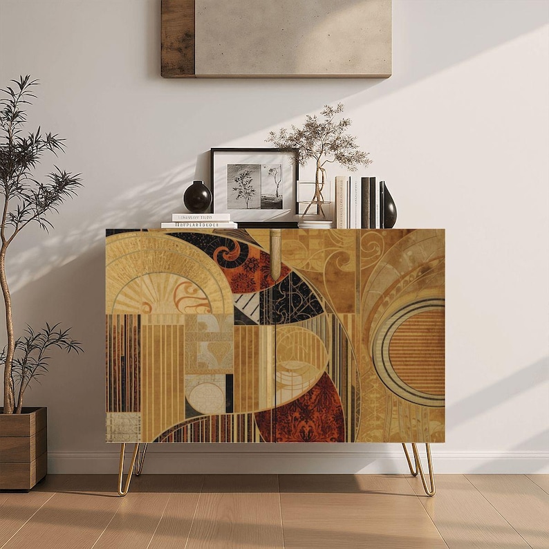 Modern Abstract Wooden Storage Cabinet, Contemporary Accent Furniture ...