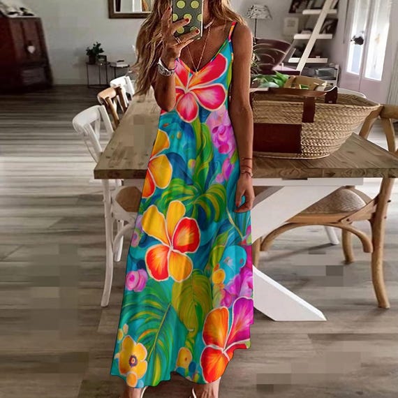chinese dress ladies PRETTYGARDEN Womens Casual Long Summer Dresses Sleeveless Strappy Loos