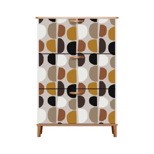 Mid Century Modern Shoe Storage Cabinet Geometric Space Saving Shoe Organizer Entryway Cabinet Accent Furniture (Made in USA)