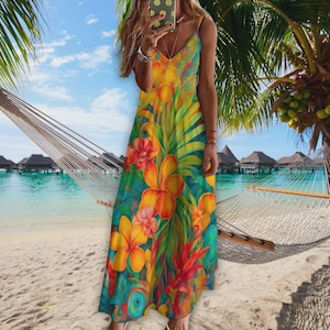 white christmas dresses hibiscus hideaway orange hawaiian rhythm short dress – Alohaz main image 1