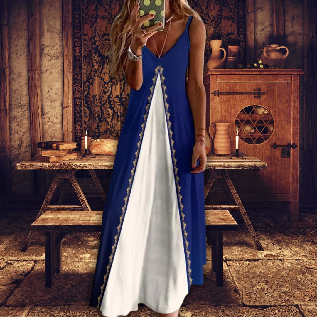 Maiden Princess Inspired Maxi | Medieval Ladies Dress in Royal Blue ...