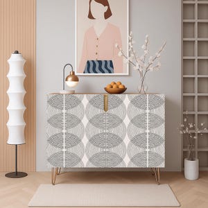 Mid Century Modern Wooden Storage Accent Cabinet, Modern Sideboard, Statement Furniture, Entryway Storage Credenza, Home Bar Liquor Cabinet