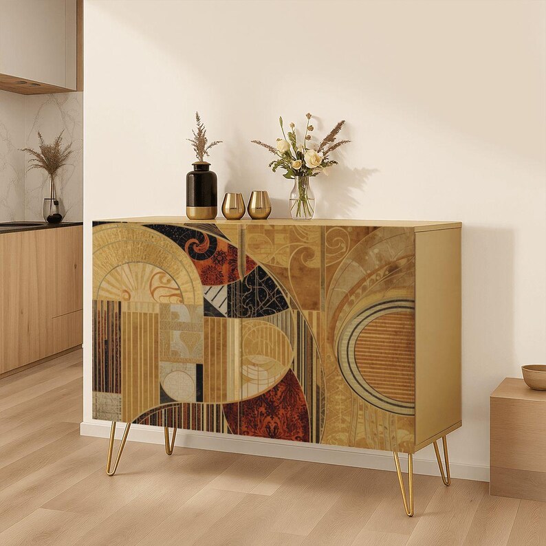 Modern Abstract Wooden Storage Cabinet, Contemporary Accent Furniture ...