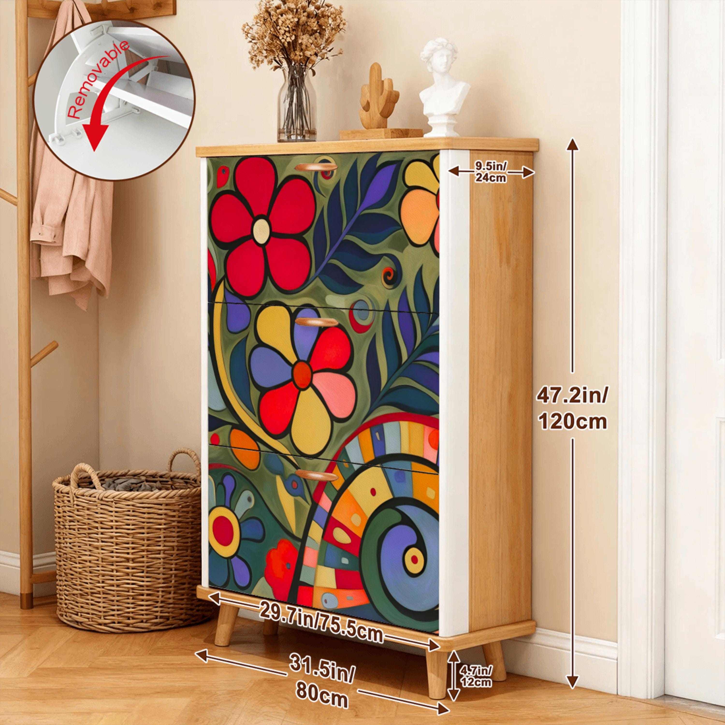 Funky Chic Shoe Storage Cabinet, Space Saving Shoe Organizer, Klimt ...