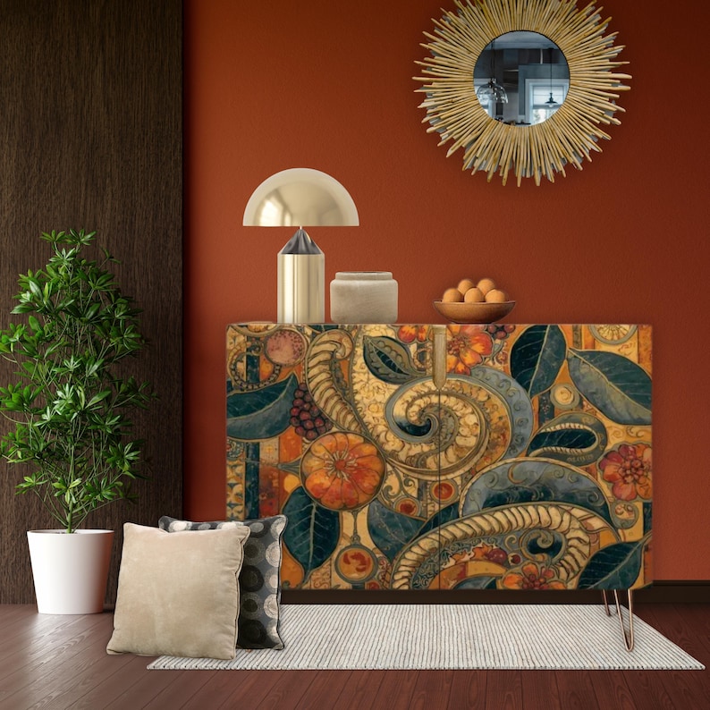 Tuscan Art Wooden Storage Cabinet, Modern Abstract Accent Furniture ...